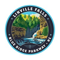 Linville Falls Landscape Circle Sticker