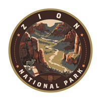 Zion NP Majestic Valley View Circle Sticker