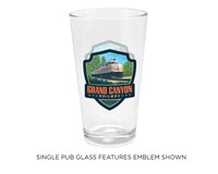Grand Canyon Railway Diesel Engine Emblem Pub Glass