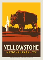 Yellowstone Emblem Bison Postcard