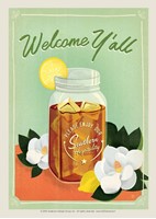 Welcome Y'all Iced Tea Postcard