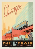 Chicago L-Train Postcard