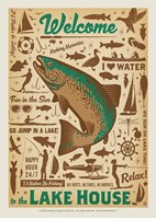 Nature Lake Pattern Postcard