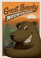 Great Smoky Cartoon Bear Postcard