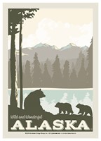 Alaska Bear Lake Family Postcard