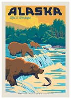 Alaska Fishing Bears Postcard