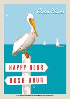 Outer Banks Rush Hour / Happy Hour Postcard