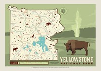 Yellowstone Map Postcard