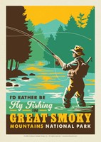 GSMNP Fly Fishing Postcard