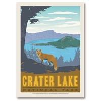 Crater Lake Fox Yellow Postcard