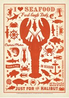 Lobster Pattern Print Postcard