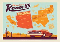Route 66 Map AZ Postcard
