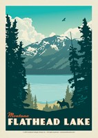 Flathead Lake on Horseback Postcard