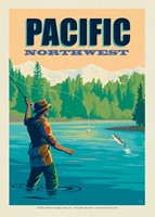 Pacific NW Fly Fishing Postcard