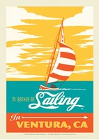 Ventura, CA I'd Rather Be Sailing Postcard