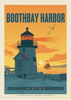 ME Boothbay Harbor Lighthouse Postcard