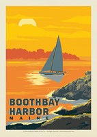 ME Boothbay Harbor Sailboat Postcard
