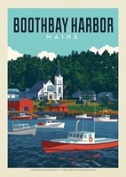 ME Boothbay Harbor Vacationland Postcard
