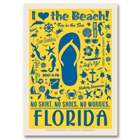 FL Flip Flop Pattern Print Postcard
