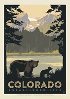 Sprague Lake Bears CO Postcard