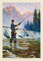 Classic Sportsman Fly Fishing Postcard