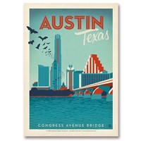 Austin, TX Congress Ave. Bridge Postcard