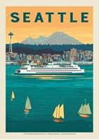 Seattle Ferry Boats Postcard