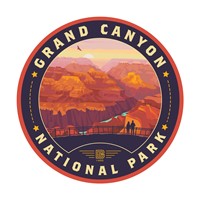 Grand Canyon NP Mather Point Sunset Circle Sticker
