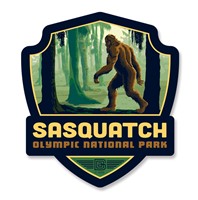 Olympic's Sasquatch Emblem Wood Magnet