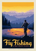 Fly Fishing is My Happy Place Postcard