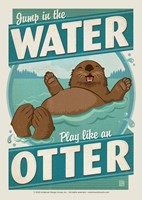 Jump in the Water Play Like an Otter Postcard