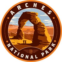Arches NP Delicate Arch Circle Sticker