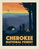 Cherokee National Forest TN Camping 8" x 10" Print