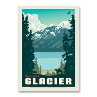 Glacier Horseback Rider Vert Sticker