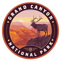 Grand Canyon NP Elk Circle Sticker