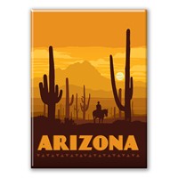 Arizona Saguaros Metal Magnet
