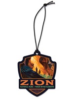 Zion NP Virgin River Narrows Emblem Wood Ornament