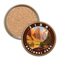 Zion NP Pronghorn Antelopes Circle Coaster