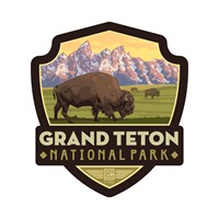 Grand Teton NP Bisons Small Emblem Sticker