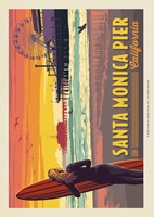 Santa Monica Pier CA Surfer Postcard