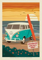 Santa Monica Pier Locals Only Postcard