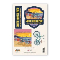 Santa Monica Pier CA Bike Sticker Set
