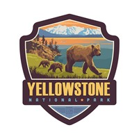 Yellowstone NP Yellowstone Lake Small Emblem Sticker
